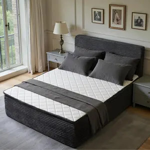 ALTRIGUS All-in-one Fully Boneless Sponge Bed Frame, Modern Floor Bed with Breathable Memory Foam Mattress & Headboard, Medium Firm Support, No Assembly Required,Suitable For RVs, Guest Rooms, Apartments, And Offices,Queen Full Twin Size