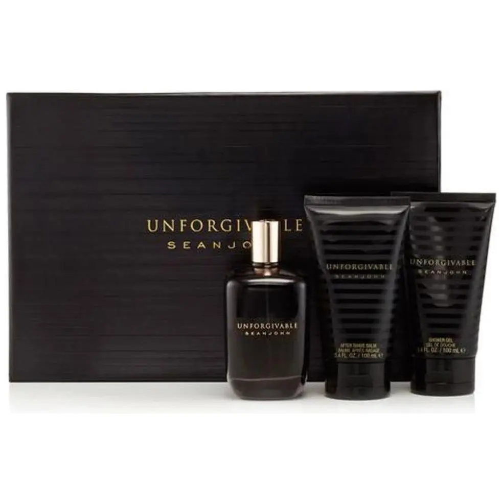 Sean John Unforgivable Mediterranean 3-Piece Gift Set for Men, Citrus Aerosol Fragrance with Rum & Grapefruit Notes, 4.2 oz, Men's Cologne, 4.2 Fl Oz, Juniper