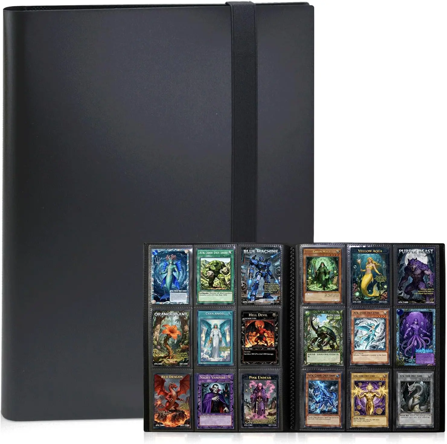 Trading Card Binder 9 Pocket, 360 Card Waterproof Folder with Side Loading Sleeves, Sturdy Card Collection Album for MTG, TCG, Game Cards & Sports Cards collector toploader holder zip