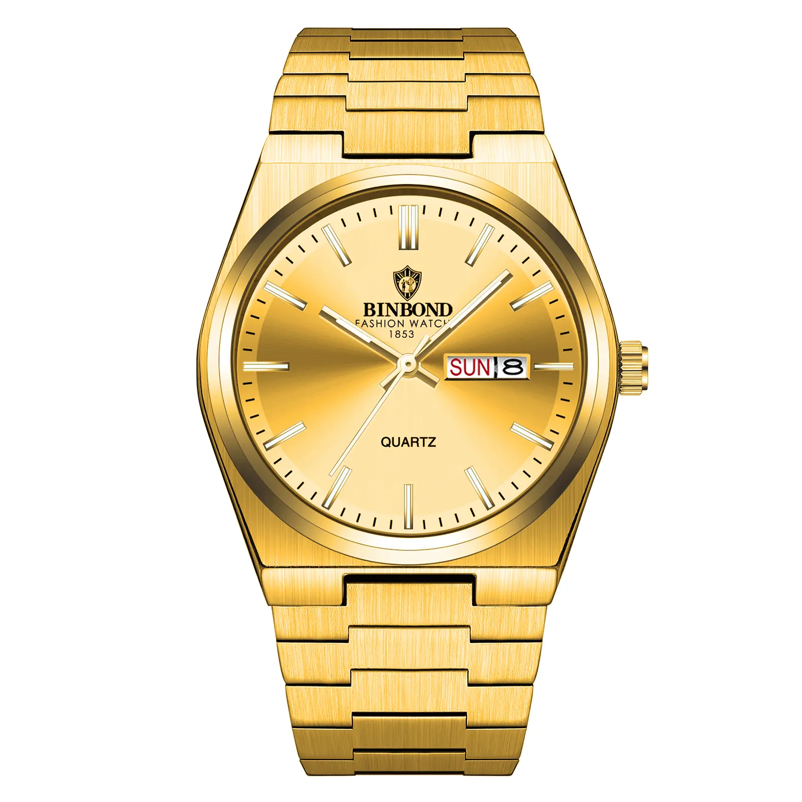 OIDEA Men's Business Casual Stainless Steel Watch - Gold-Toned, Waterproof Quartz Analog, Luminous Hands, Day/Date Display, Adjustable Full Metal Band, Minimalist Rust-Proof Fashion Wristwatch for Men, Stainless Steel Watches, Gold-Toned Wrist Watches