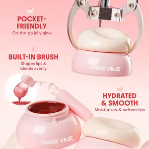 PAGE VINE Jelly Lip Mask Lip Mud Brightening Complexion with Built-In Brush for Easy Application Hydrated & Smooth European Style Moisturizing Lip Care Moisturizing Lip Balm