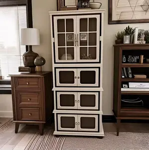 [No import/export fees]New 5-layer stackable storage box Household bedroom folding transparent storage box Simple storage cabinet Snack books clothing storage cabinet Household storage and Organizing Tools > Lockers > Closet storage