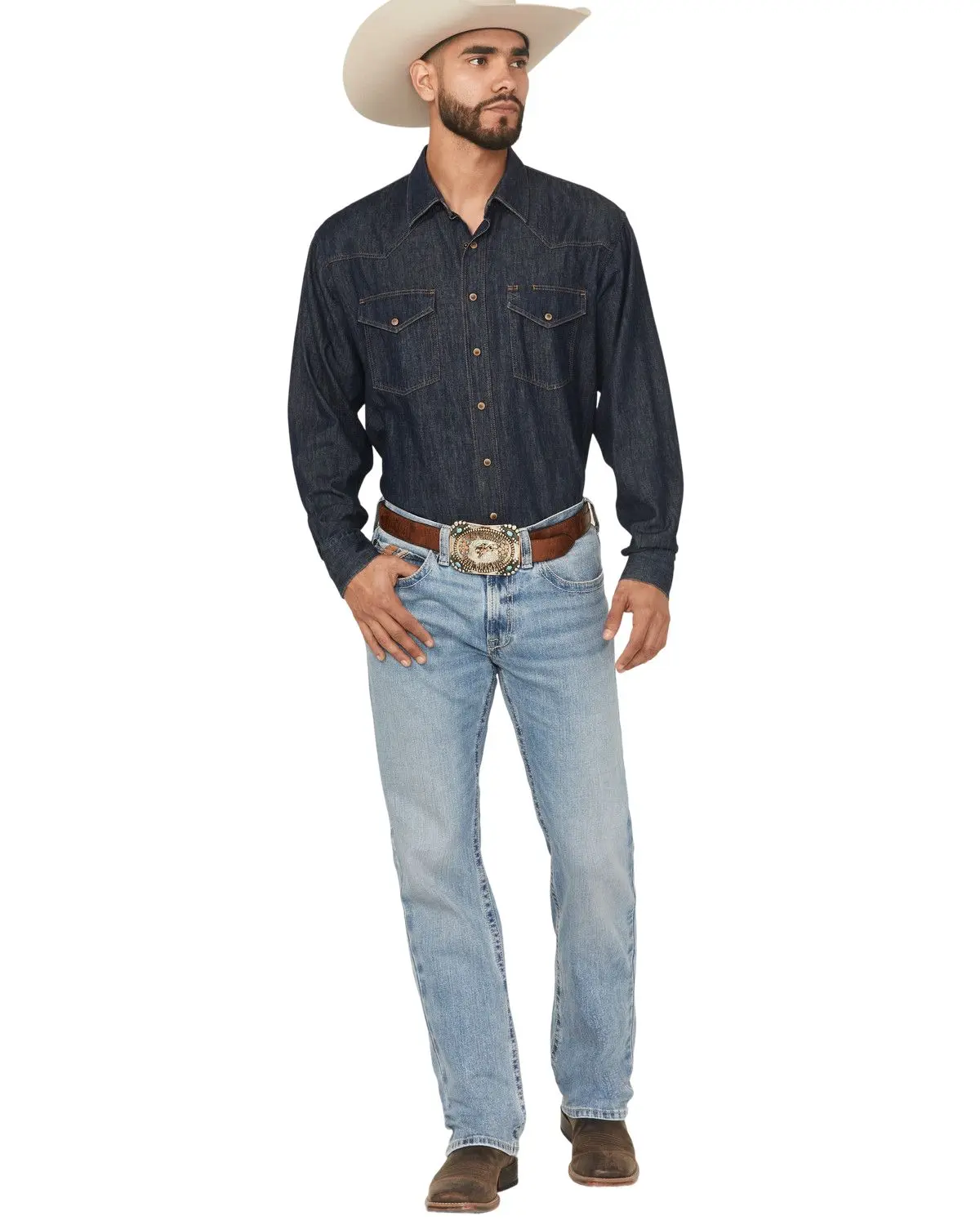 Ariat Men's M2 Flynn Cameron Light Wash Relaxed Bootcut Stretch Denim Jeans - 10061757