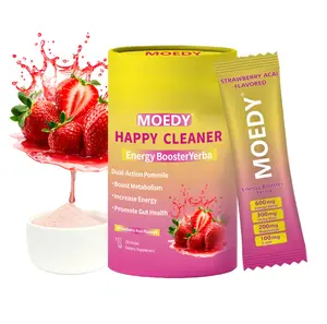 MOEDY HAPPY CLEANER Drink Mix -Berberine,Chromium, 5-HTP, Yerba Mate & MagnesiumIStrawberry Acai Flavor 30 Servings