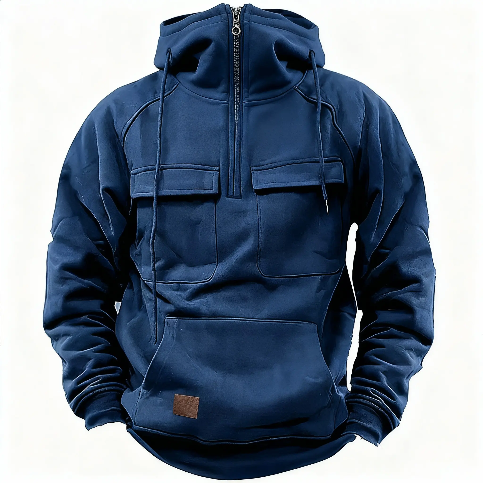Cargo Hoodies For Men Tactical Sweatshirt Quarter Zip Cargo PulloverHoodies Workout Gym Men Fashion Outdoor Hoodies