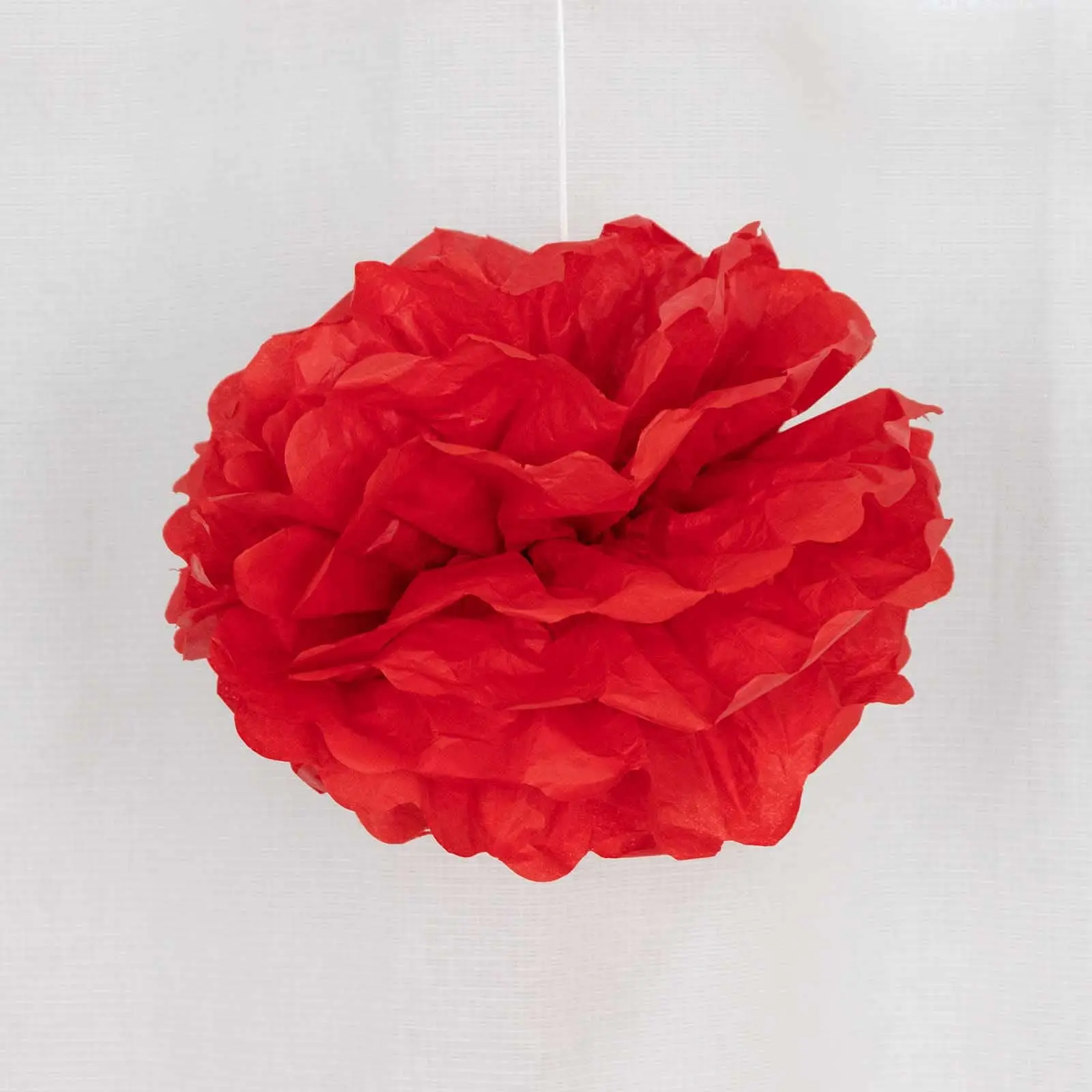 6-Pack 10-Inch Round Red Decorative Tissue Paper Pom Pom Hanging Flowers - Hanging Home Ornament, Party Decor Supplies for Birthday, Wedding Centerpiece