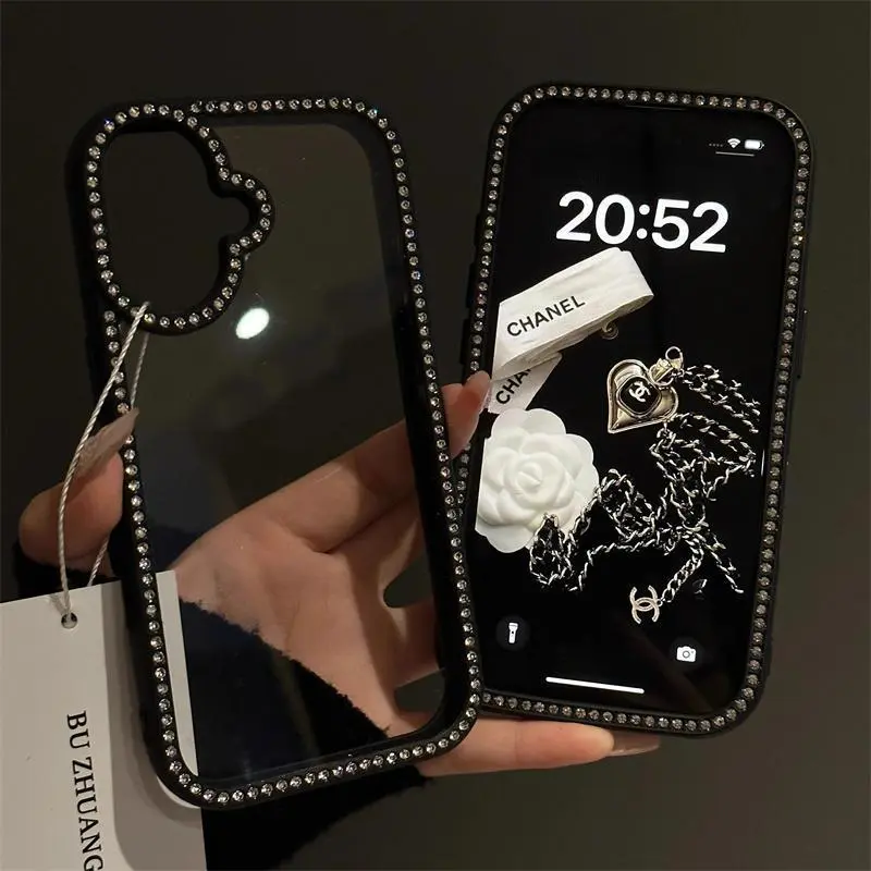 Clear Sparkly Luxury Phone Case for iPhone 17,16,15,14,13,12,11 Pro Max Pro Plus Case, diamond strong case,Double-Sided Diamond-Studded Three-in-One Tough Soft Edge Hard Back Panel Multiple Protections Shockproof for iPhone 17 Pro Max
