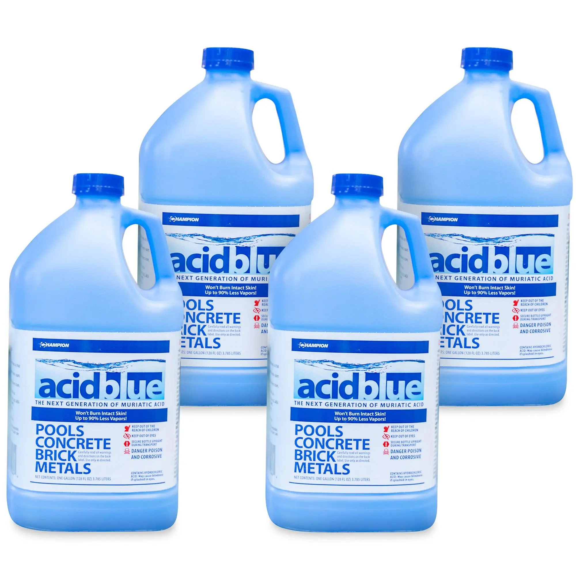Champion Acid Blue Muriatic Acid for Removal of Stains on Driveways (4 Pack)