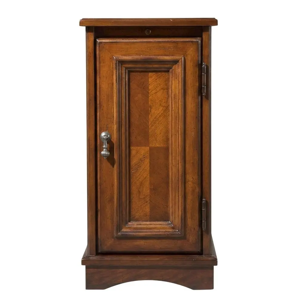 Cherry Wood Pre-Assembled Rectangular Transitional Chairside Chest - Indoor Furniture Accent Cabinet with Storage Space