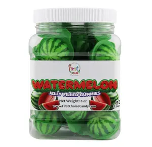 Candy Jelly Filled Gummies - Assorted Flavor Gummy Filled Candies - Filled With Fruit Jams - 20 Pieces In Resealable Jar (Watermelon)