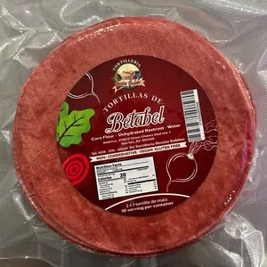 Tortilla de Betabel Snack - Vegan Gluten Free Tortillas de Beetroot - Corn Flour Dehydrated Beetroot 16 Pieces - Non-Conventional Snack Cornstarch