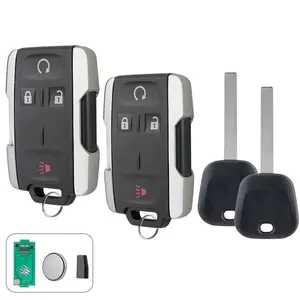 2 Set Remote Fob + Ignition Transponder Chip key For Chevrolet Colorado Silverado 1500 2500 3500  GMC Canyon Sierra 2014 2015 2016 2017 2018 2019 2020 2021 4 Button M3N-32337100