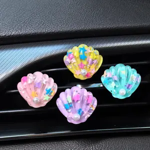 4pcs Seashell Car Charms - Beach Car Accessories - Car Vent Clips - Beach Gift Idea - Car Interior Set - Girly Car Accessories - Car Interior Decoration