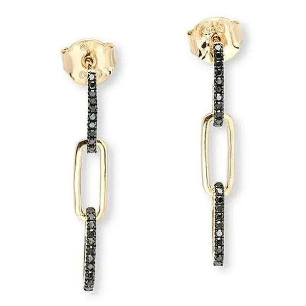 Rarities Fine Jewelry Rarities Gold-Plated .23ctw Diamond Paperclip Link Drop Earrings