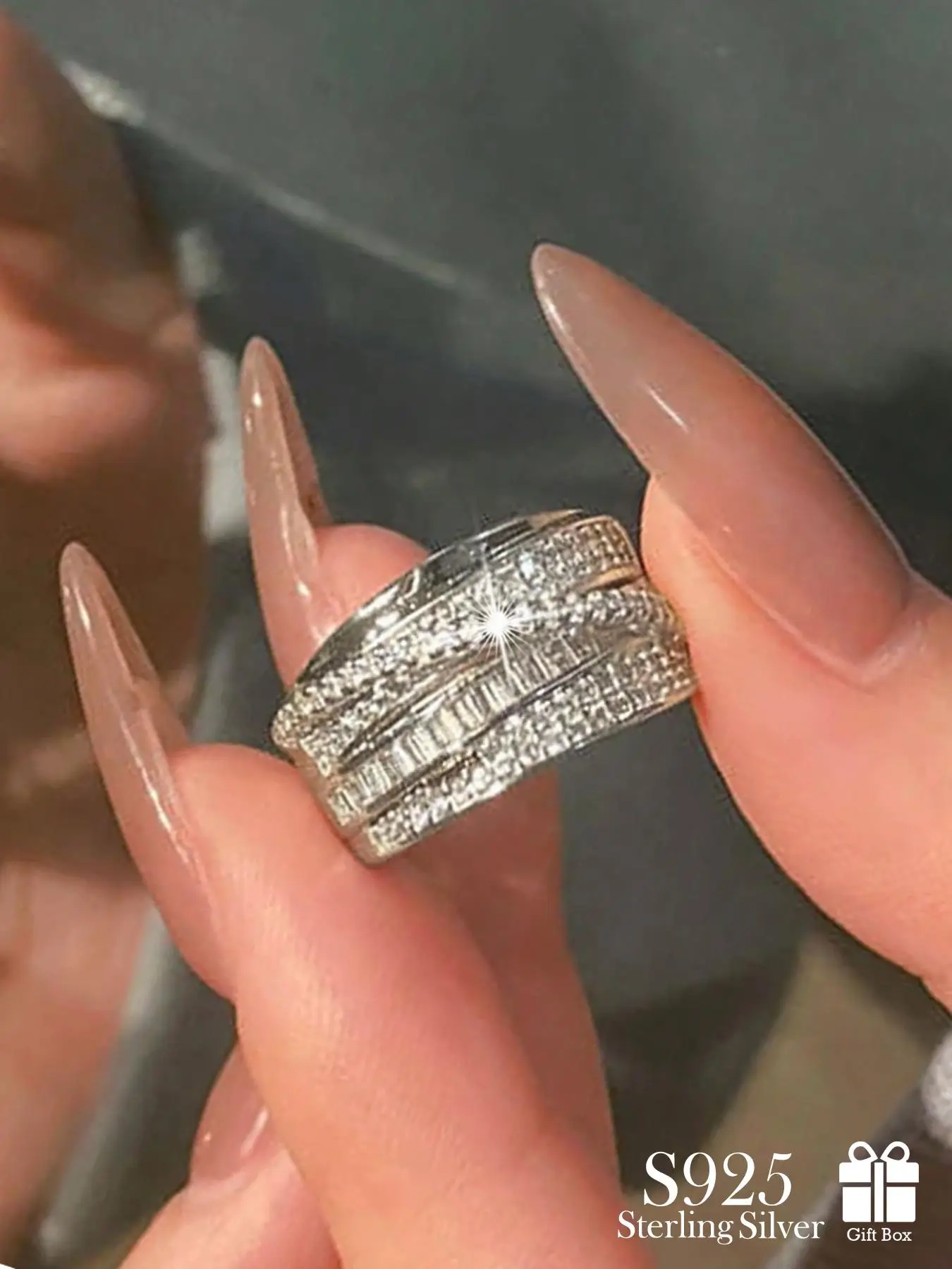 S925 Sterling Silver Ring, Multi-layer Wrapped Vintage Zircon Ring, Fashion Accessories for Women, Trendy All-match & Exquisite Jewelry for Birthday G