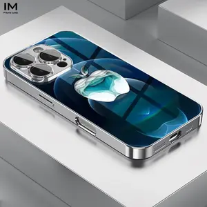 Abstract Apple Pattern Design Phone Case with Lens Protector, Fashion Phone Protective Cover, Phone Accessories Compatible with iPhone 15 14 13 12 11 Pro Max, Casing