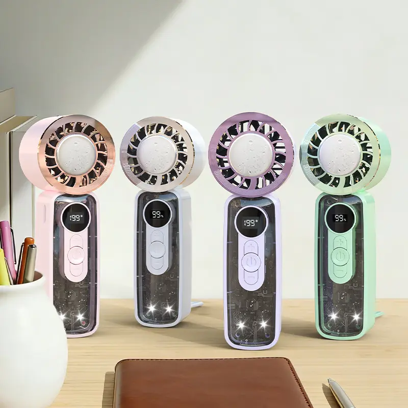 Portable  Handheld Turbo Fan，199-Speed Settings ，Digital Display，3-in-1 Rechargeable Handheld Fan， for On-the-Go Cooling Travelling Working