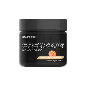 Samnites Creatine Monohydrate - Sour Candy Peach Rings Flavor - 5000mg Pure Supplement for Muscle Strength & Recovery - Smooth Mix, Great Taste - Trusted by Athletes for Performance Enhancing - Edible