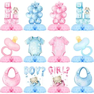 Blocks Gender Reveal Table Centerpieces - 12 count  and Blue  Shower Decorations for Boy or Girl Party,  Gender Reveal Supplies for He or She Theme
