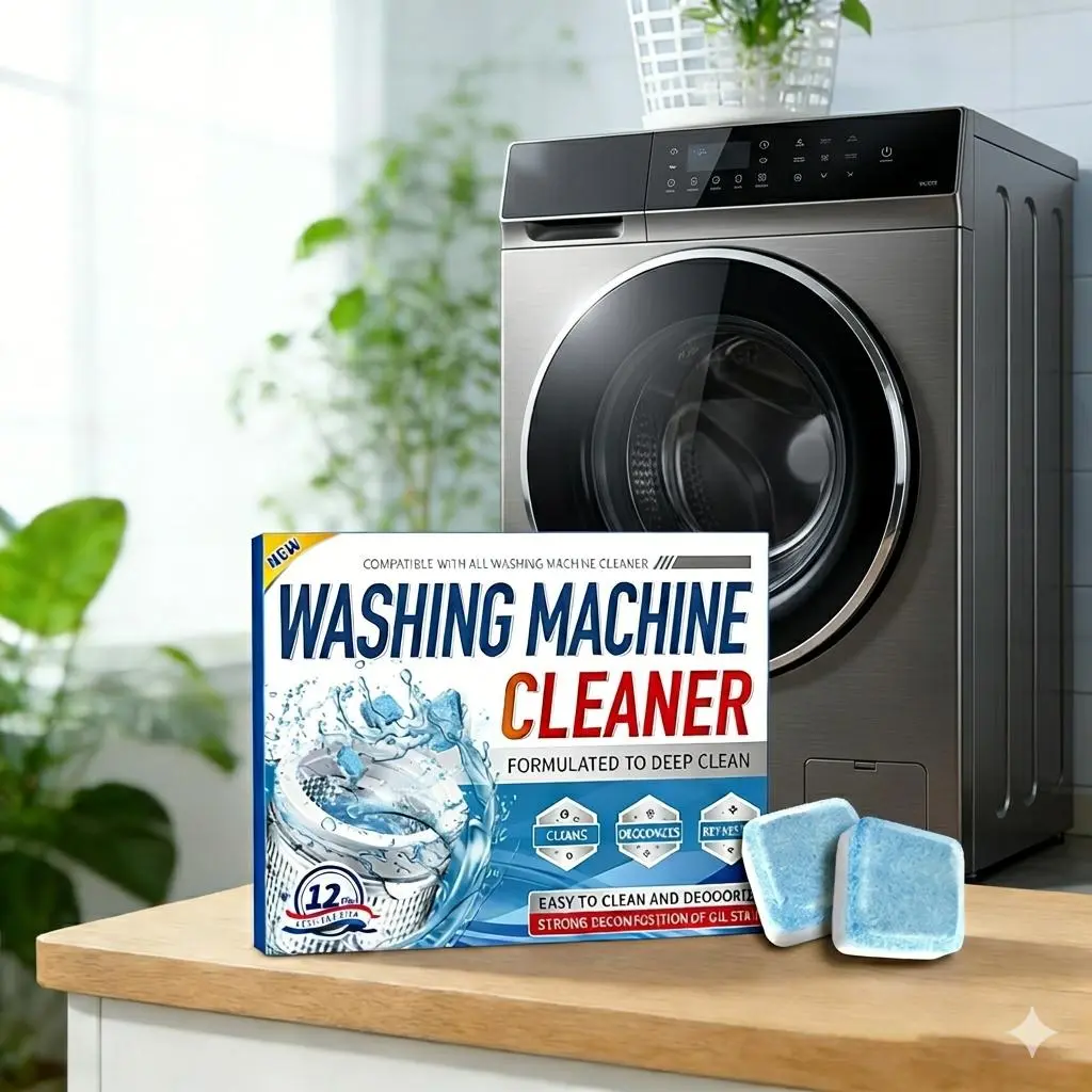 12/24pcs Washing Machine Cleaner Descaler 12 Pack - Deep Cleaning Tablets For HE Front Loader & Top Load Washer, Septic Safe Eco-Friendly Deodorizer, Clean Inside Drum And Laundry Tub Seal - 12 Month Supply Multifunction Strong Deodorization stain hacks