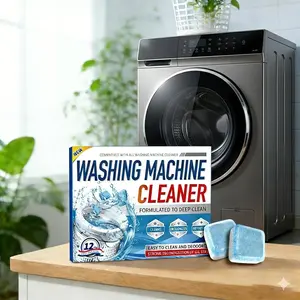 12/24pcs Washing Machine Cleaner Descaler 12 Pack - Deep Cleaning Tablets For HE Front Loader & Top Load Washer, Septic Safe Eco-Friendly Deodorizer, Clean Inside Drum And Laundry Tub Seal - 12 Month Supply Multifunction Strong Deodorization