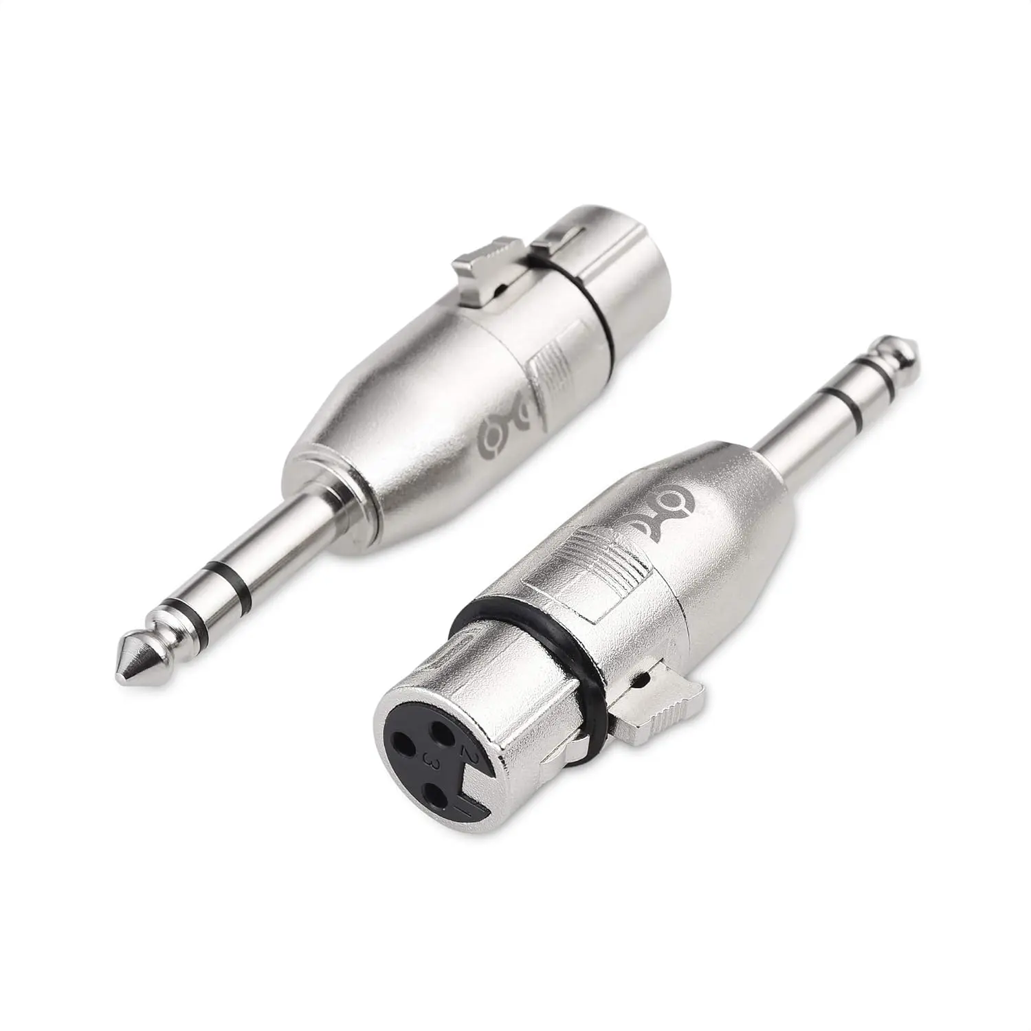 2-Pack 6.35mm 1/4 Inch TRS to XLR Adapter - Male to Female