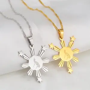 map necklace Philippines map flag pendant & necklaces for men & women Filipino jewelry Unisex Flag