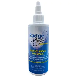 Badge Magic Adhesive Remover – Easily Removes Scout Badges, Iron-On Patches, and Hems – Fabric-Safe, Non-Toxic, Citrus Scented – For Kids Uniforms, DIY Crafts, and Clothing Repair – Assembled by the Blind at Lighthouse for the Blind