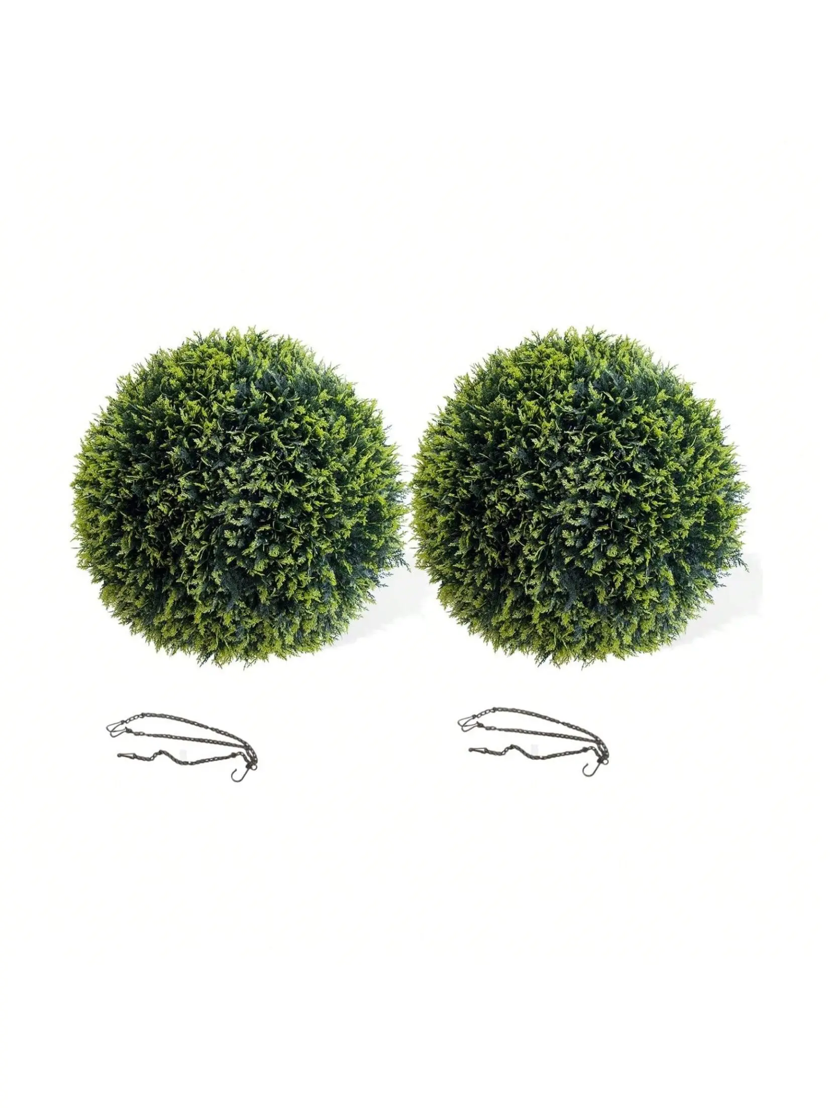 2-Pack 22-Inch (65cm Diameter) Round PE Artificial Cedar Topiary Balls, Fade-Resistant Hanging Decor for Business, Table & Pot Display, Indoor/Outdoor Home Decor Plants & Fruit