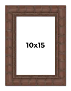 10x15 Brown Wide Bamboo Picture Frame - UV Acrylic, Foam Board Backing, Hanging Hardware