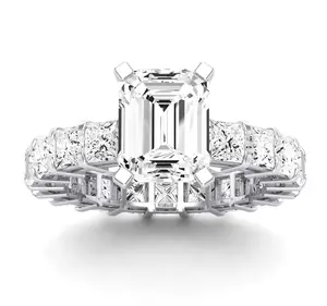 Kalina - Emerald Moissanite Engagement Ring
