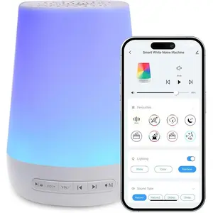 Baby Sound Machine, White Noise Machine for Baby Sleeping with Night Light, Toddler Sleep Trainer with 34 Soothing Sounds, Timer, App Remote Control, Personal Sleep Routine (Blue)