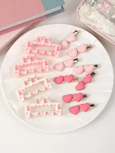 12 Pack Dopamine Style Grab Clip, Pink Love Pattern Grab Clip, Double Love Hair Clip, Broken Hair Bangs Front Hair Clip, Cute Pink Small Duckbill Clip, Side Clip Headwear, Valentine's Day Birthday Gift