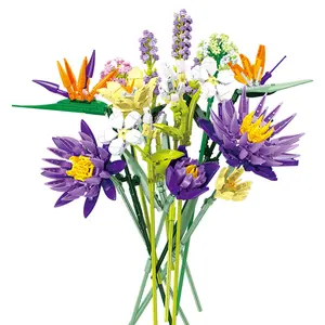 Flower Building Blocks Bouquet, 891+Pcs DIY Bricks Set, Perfect Gift for Birthday, Mother's Day, Anniversary