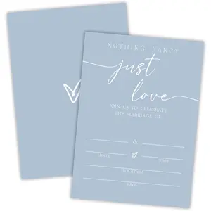 Wedding Invitations - Minimalism Blue - 25 count Double Sided Wedding Invites With Envelopes For Mr & Mrs - Wedding Celebration,Wedding Shower,Newlyweds, Wedding Party Favor & Supplies - A04
