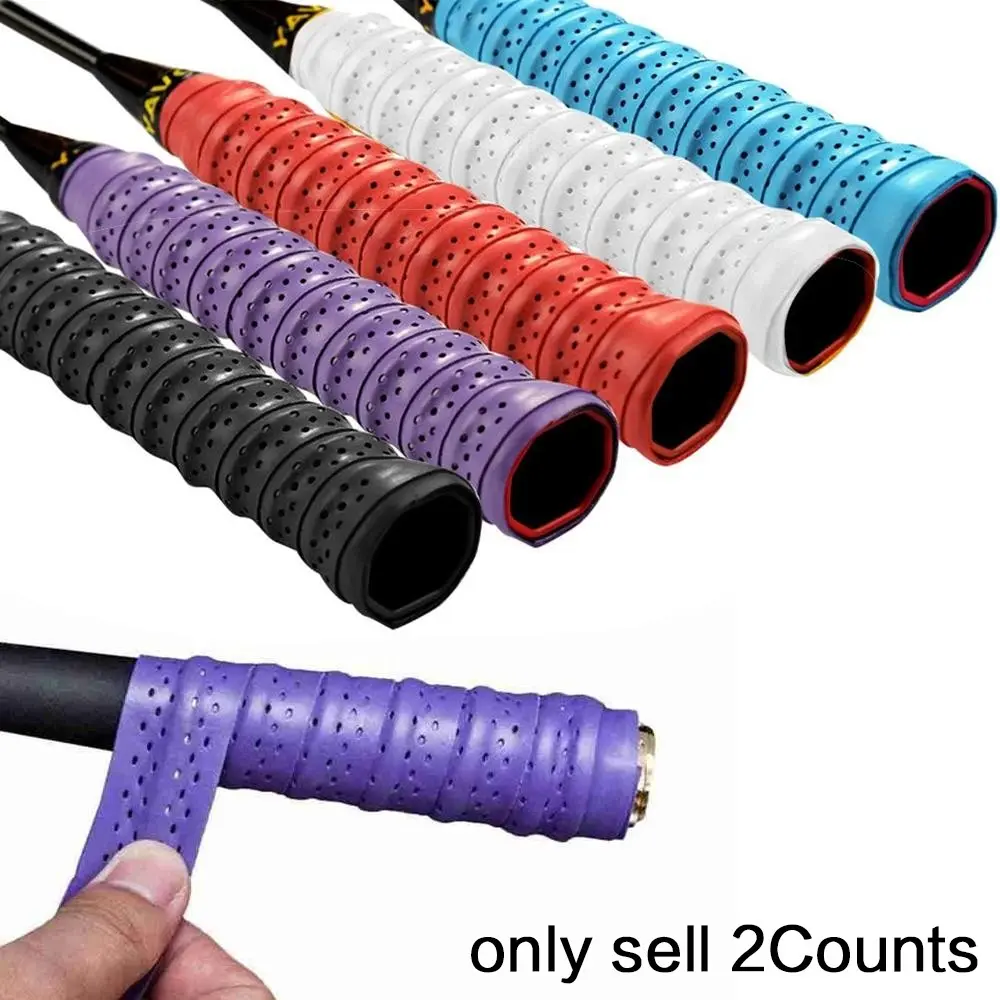 2Pack/Set Multi-Sport Sweat Absorb Anti Slip Grip Tape, Sandpaper Handle Wrap for Tennis Badminton Pickleball Rackets, 8 Color Options Outdoor Game Essential Tool, Durable Upgraded Accessory Must-Have