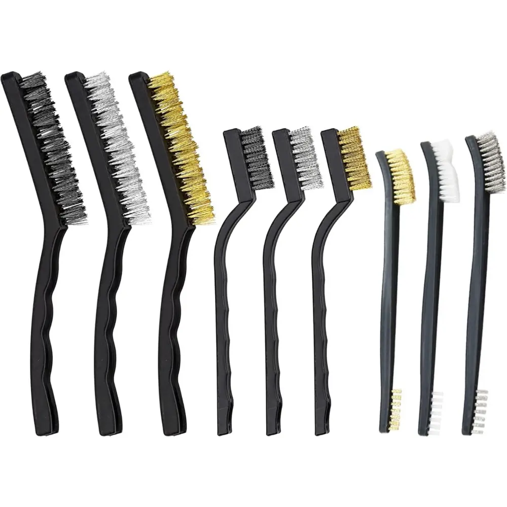 9-Piece Stainless Steel Wire Brush Set, Drill-Attachable Deep Clean Tool for Paint Removal, Multifunctional Cycling Maintenance Accessory