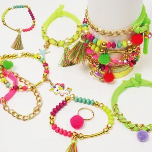 Girls' Festive Bracelet Making Kit Create 10 Beautiful Bracelets 190+ Pieces Perfect for Christmas Halloween Birthdays 6+ Kids' Trendy Craft Holiday Gift Ideal for Creative Fashion Fun