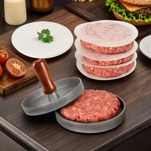 Burger Press with 100pcs Burger Patty Paper, Non-stick Burger Press, Burger Making Tool, Kitchen Tool for Outdoor Picnic Barbecue, Durable Cooking Tools