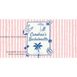 CUSTOM BACHELORETTE BANNER (PINK/BLUE COQUETTE)