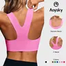 Aoysky Women's Fitted Buttery Soft Square Neck Padded Support Seamless Longline Synthetic Sports Bra - Women's Clothes, Gym Clothes, Workout Ready for Yoga, Running, Gym Clothes Women,sohochic