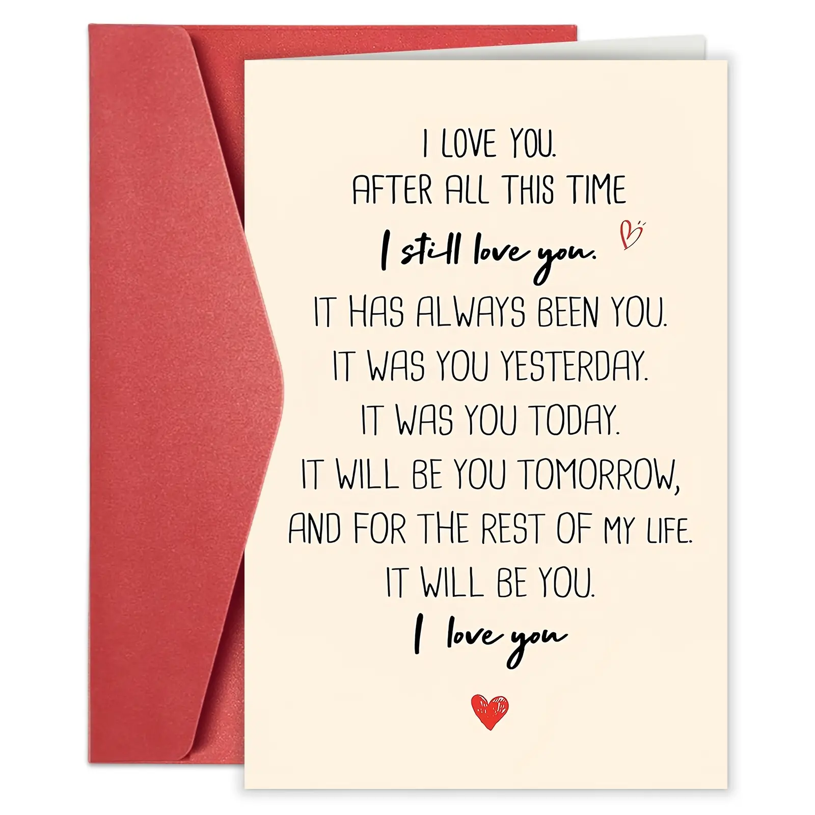 1PC Romantic Anniversary Card, Greeting Card With Envelope for Husband or Wife, Love Poem Gift for Valentine's Day, Wedding Celebration, Birthday, Includes Envelope