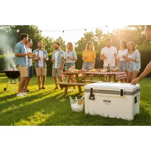 52 Qt Insulated Portable Cooler – Holds 50 Cans, Ice Retention Up to 6 Days