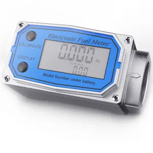 Flow Meter 3/4 Inche Digital Turbine Fuel Flowmeter Waterproof 2.5-31GPM Flow Rate for Water, Diesel, Gasoline, Switch Supports GAL(Gallons), QTS, PTS, L, and m³ Units (3/4 inch)