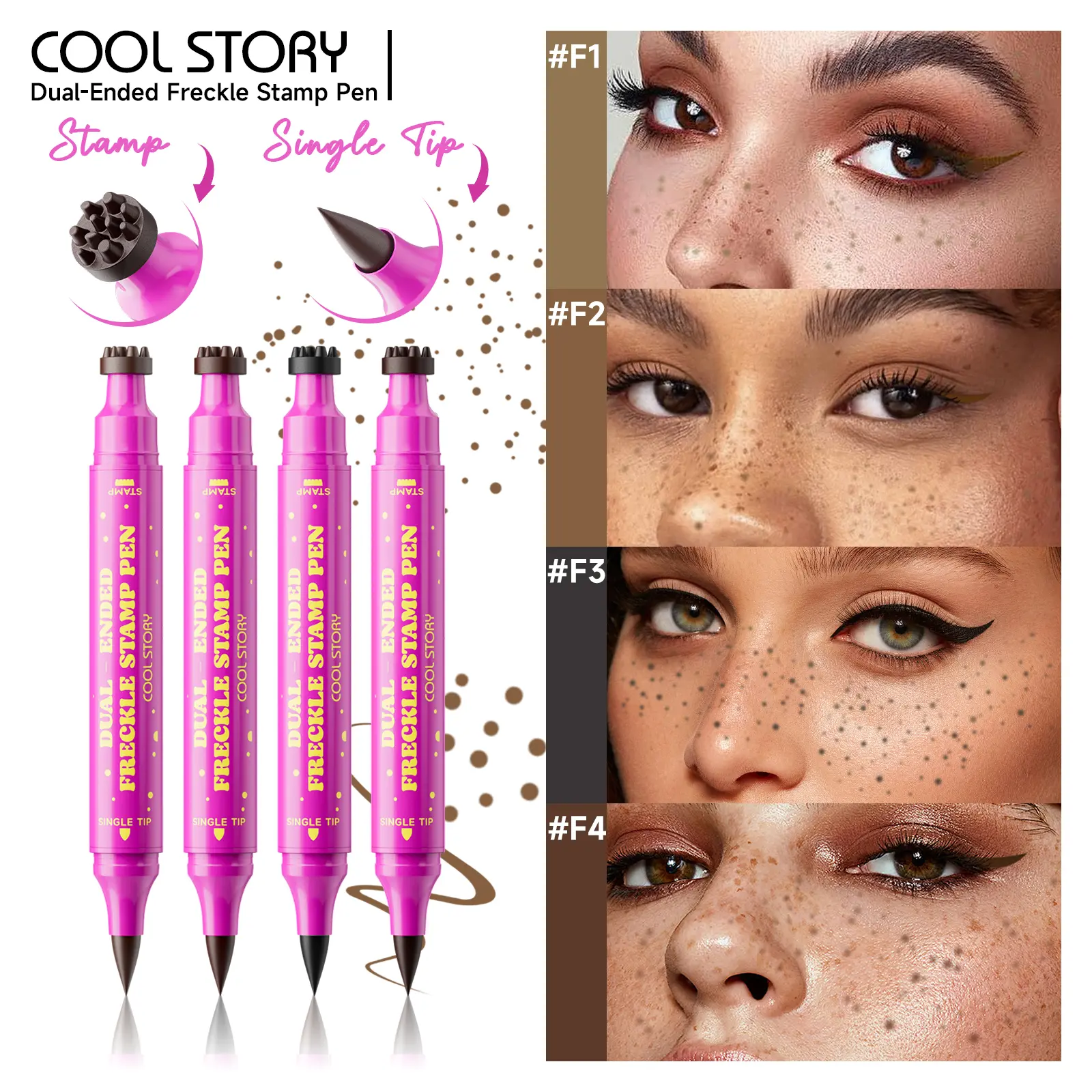 Waterproof Freckles Pen: Faux Freckle Stamp and Fine Tip Eyeliner for Realistic, Long-Lasting Freckles and Effortless Makeup, Perfect for Daily Wear and Cosplay,back to school