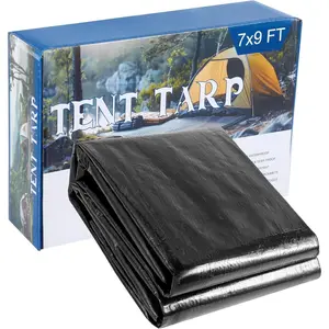 7 * 9FT Waterproof Camping Tarp, Lightweight Ground Cover, Outdoor Shelter for Hiking, Hammock, Backpacking, Beach