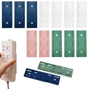 SummerVibes-Multi-Purpose Cable & Socket Organizer, Self Adhesive Power Strip Wall Holder Punch-Free Mounting Bracket, Strong Sticky Adhesive Socket Fixer for Home Office Desk Wall Nightstand and Kitchen, No Drill Removable Power Strip Management Solution