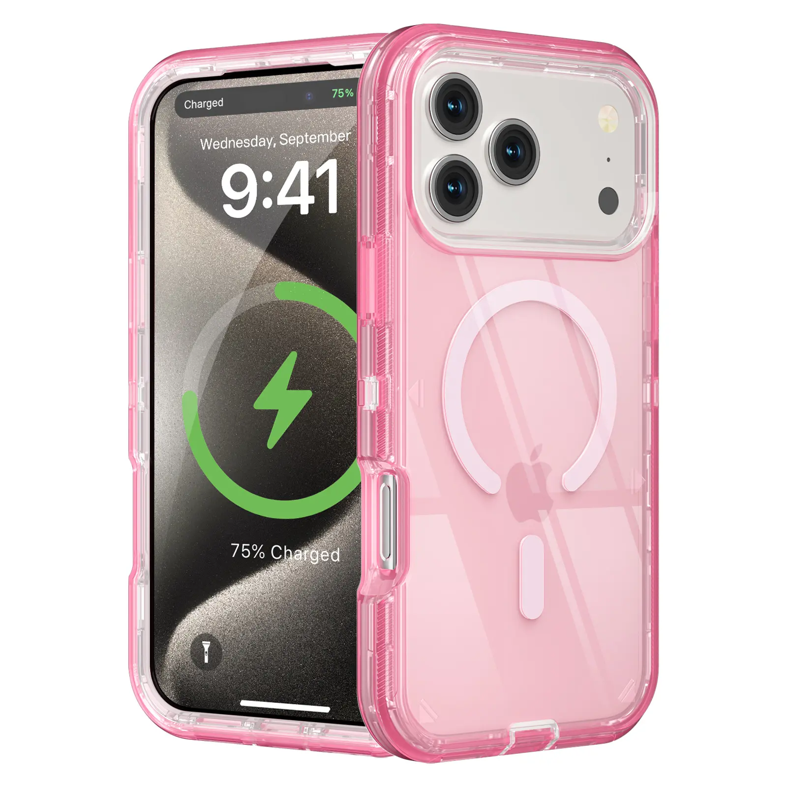 Magnetic Case For iPhone 17 Pro Max 16 15 14 13, Compatible with MagSafe, Dual Layer Transparent Magnetic Phone Case, Heavy Duty Anti-Drop Shockproof Protection Phone Cases for iPhone,back to school