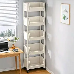 5-Tier Plastic Garage Shelving Unit Easy Assembly Durable Storage Solution New