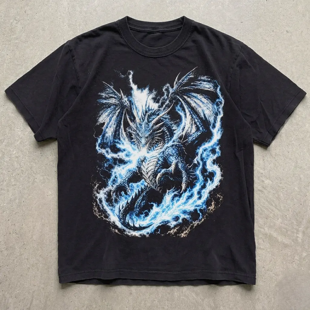 Vintage 90s Dragon Shirt, Retro Fantasy Dragon T-Shirt Graphic Tee